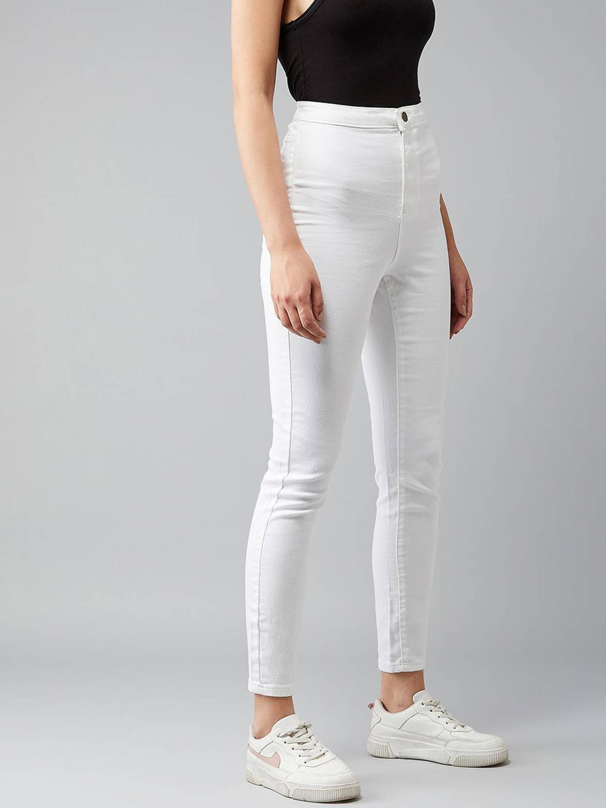 KOTTY  Women Regular High Rise White Jeans