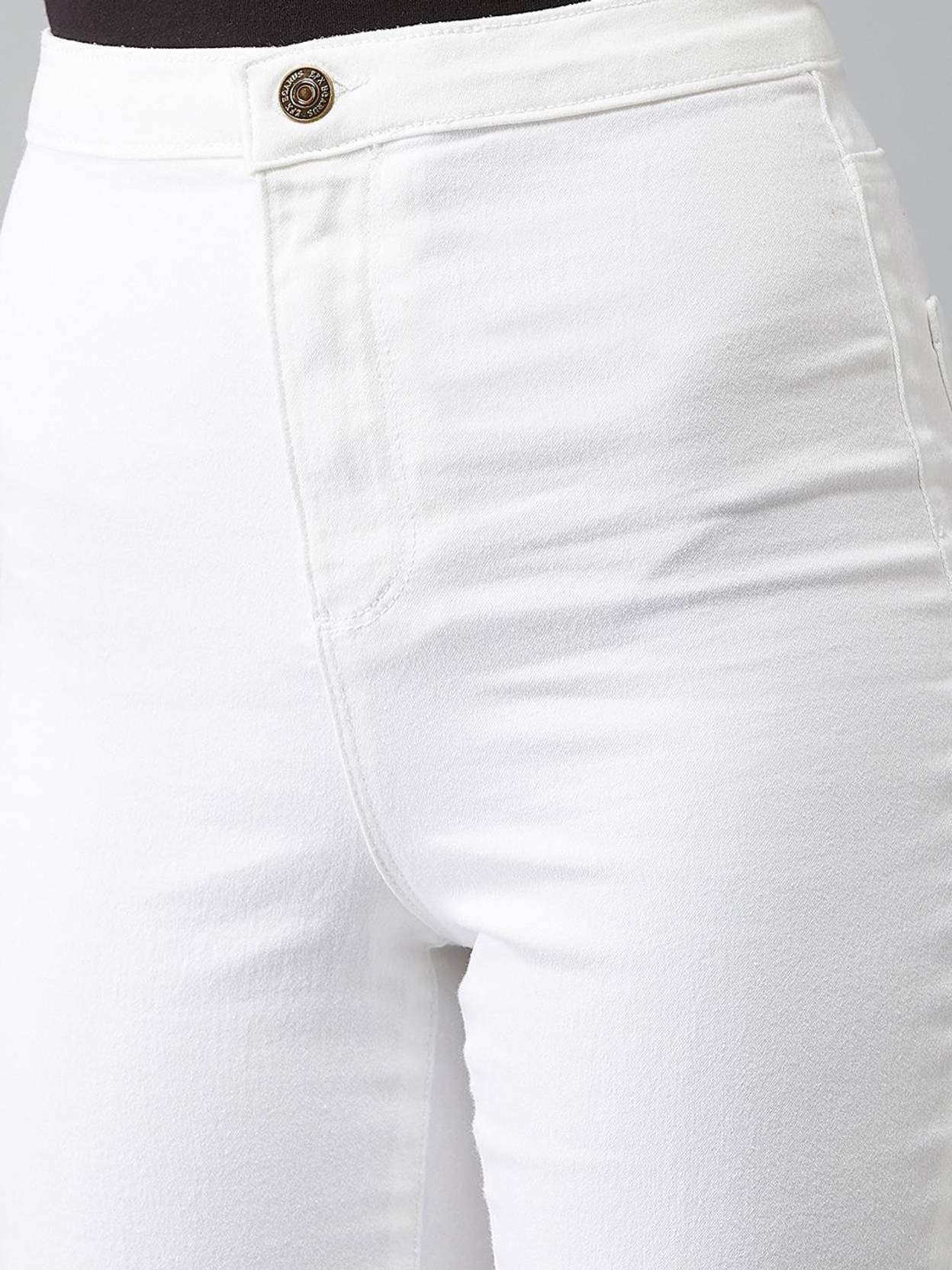 KOTTY  Women Regular High Rise White Jeans