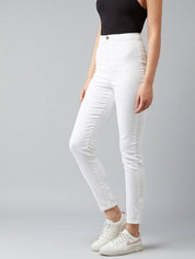 KOTTY  Women Regular High Rise White Jeans