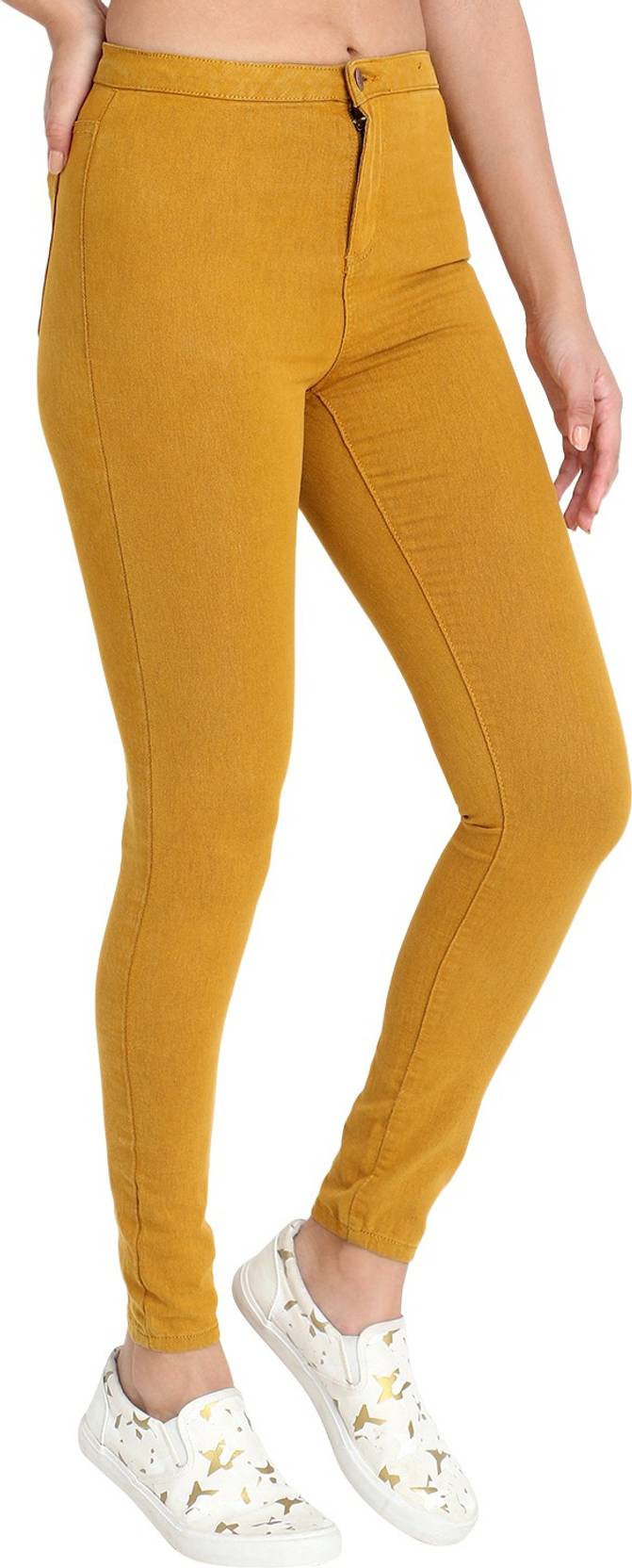 KOTTY Women Regular High Rise Yellow Jeans