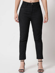 KOTTY Women Regular Mid Rise Black Jeans