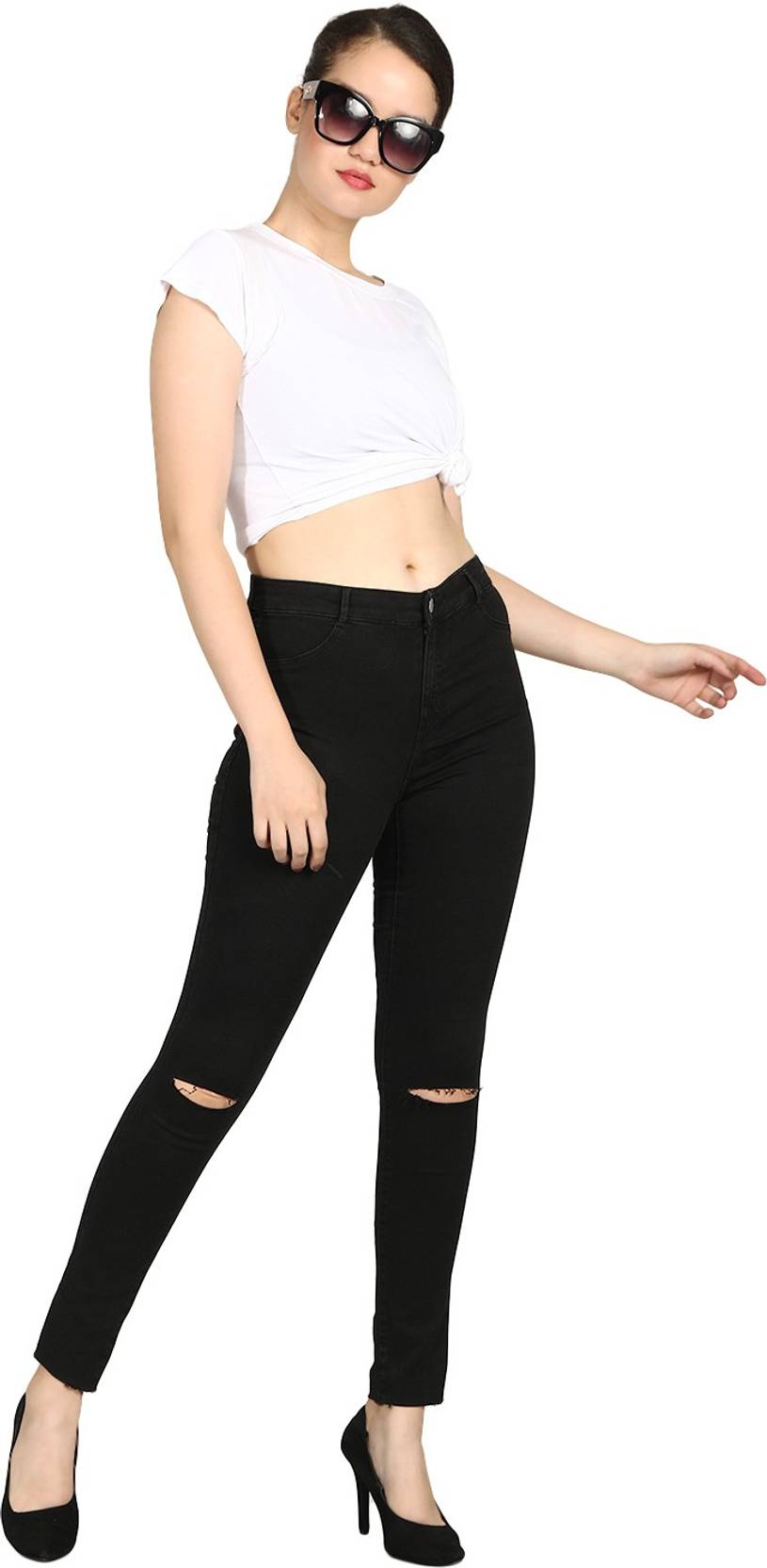 KOTTY Women Regular Mid Rise Black Jeans