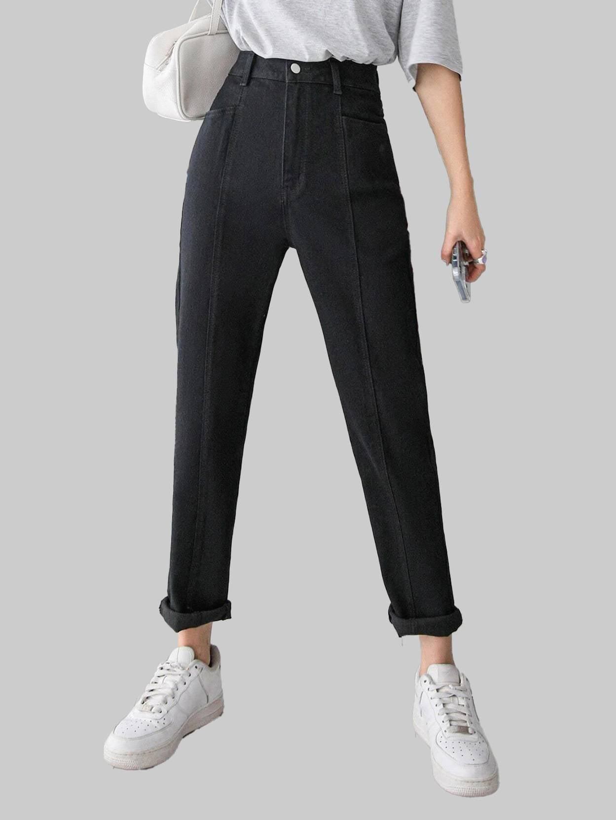 KOTTY Women Regular Mid Rise Black Jeans