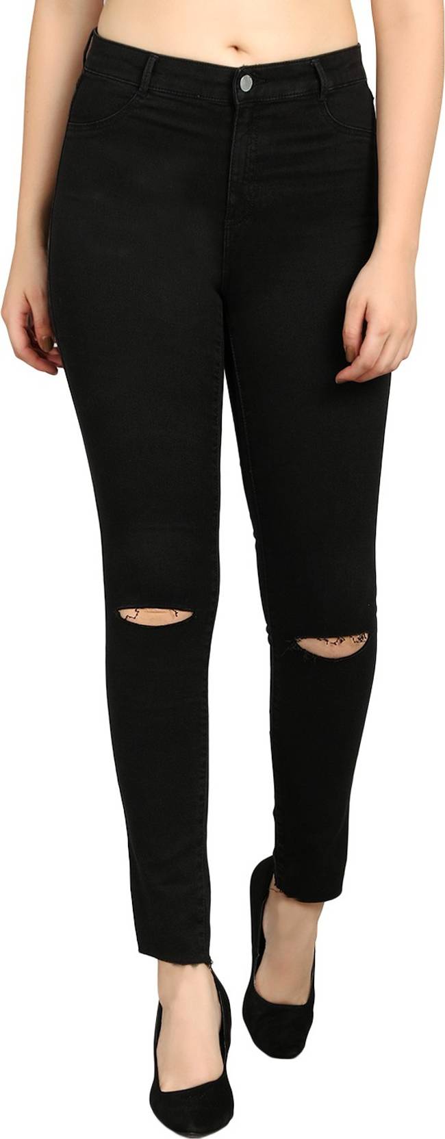 KOTTY Women Regular Mid Rise Black Jeans