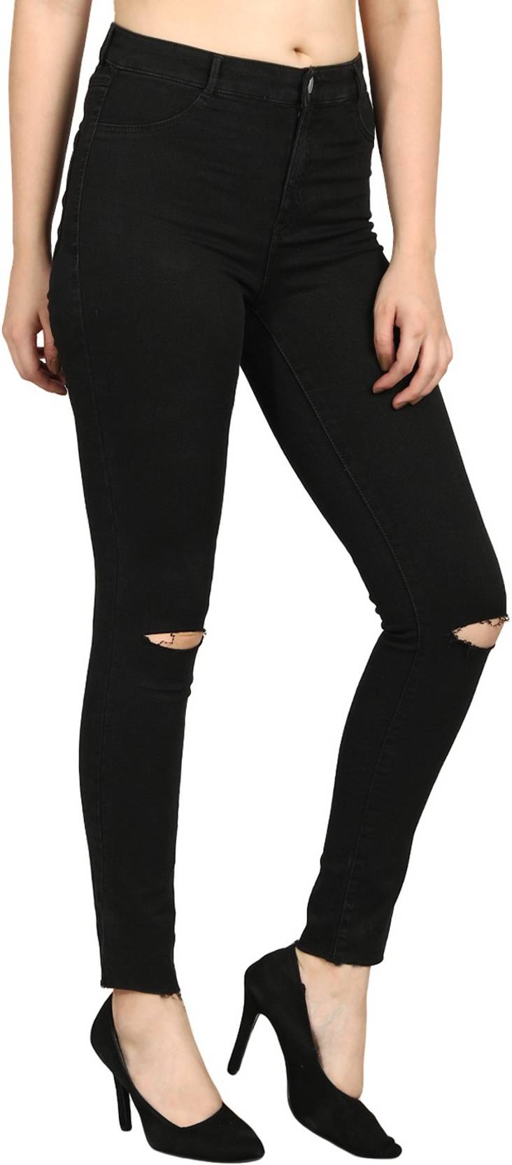 KOTTY Women Regular Mid Rise Black Jeans