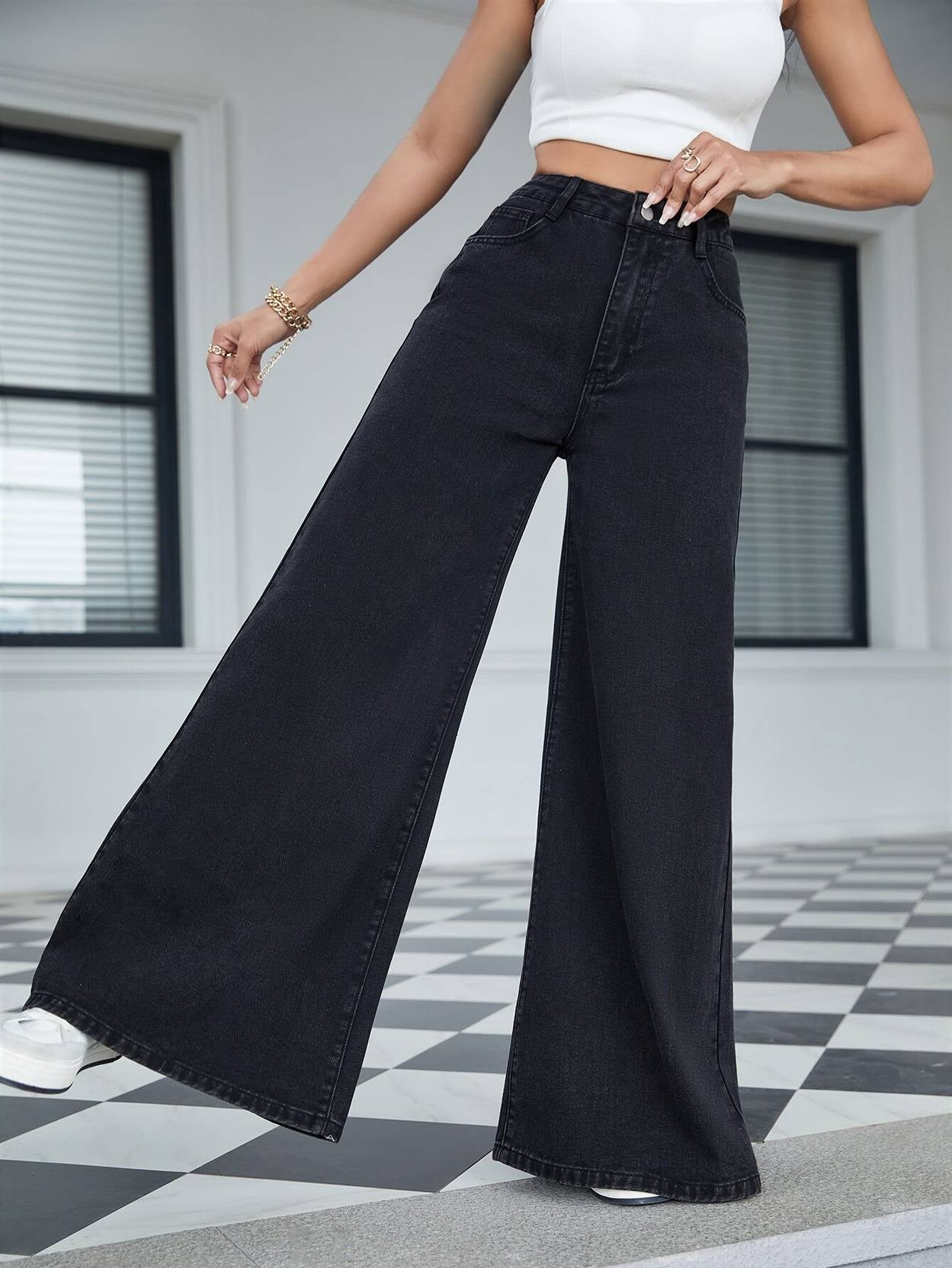 KOTTY Women Regular Mid Rise Black Jeans