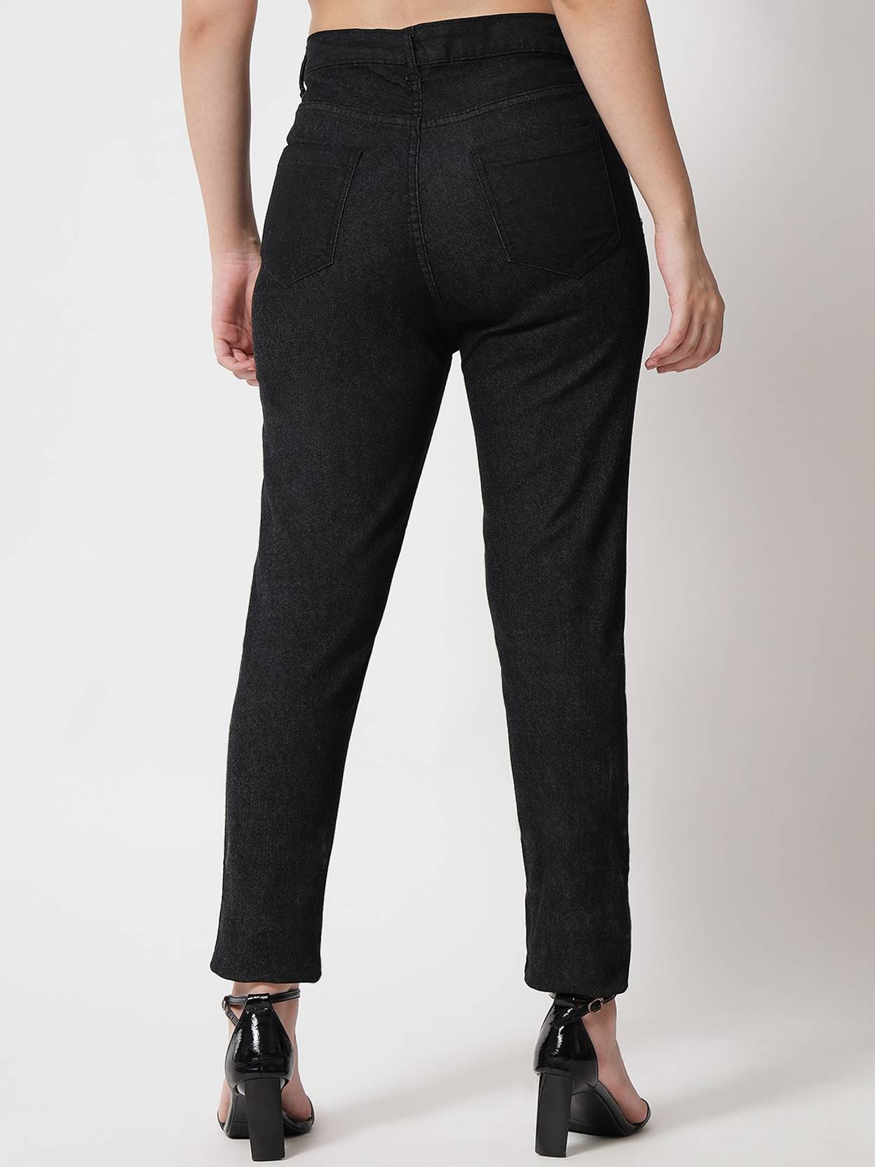 KOTTY Women Regular Mid Rise Black Jeans