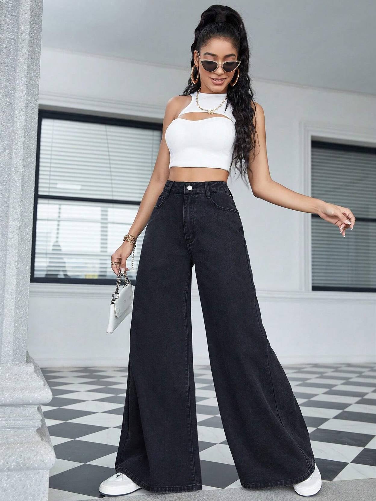 KOTTY Women Regular Mid Rise Black Jeans