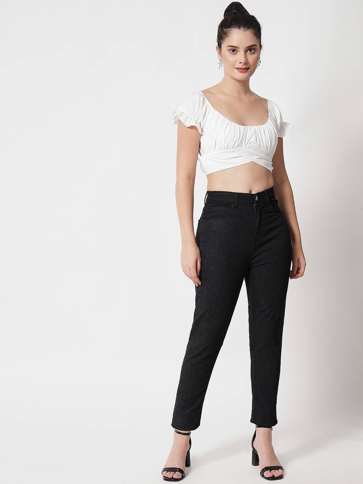 KOTTY Women Regular Mid Rise Black Jeans