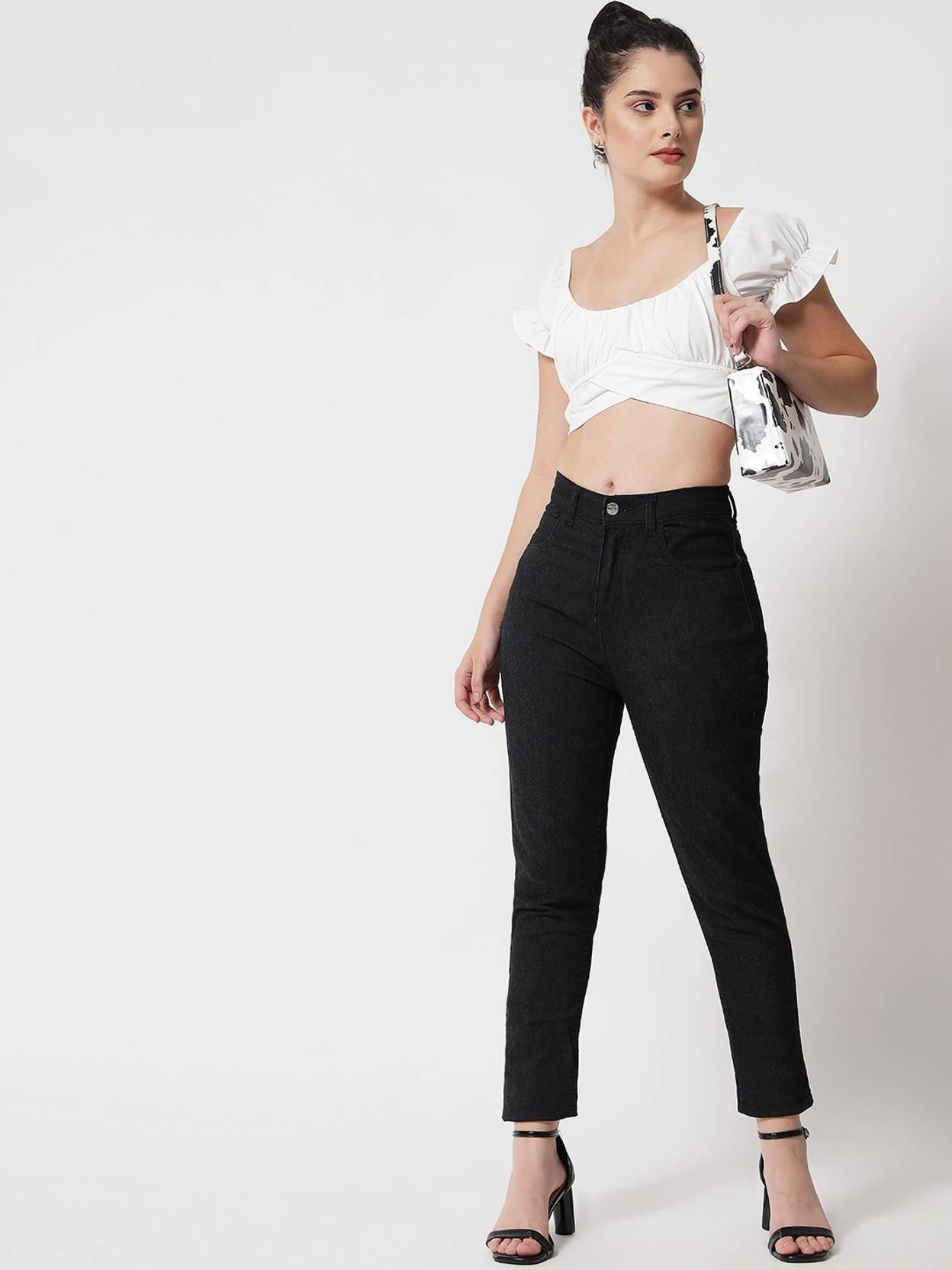 KOTTY Women Regular Mid Rise Black Jeans