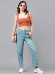 KOTTY Women Straight Fit High Rise Black Jeans