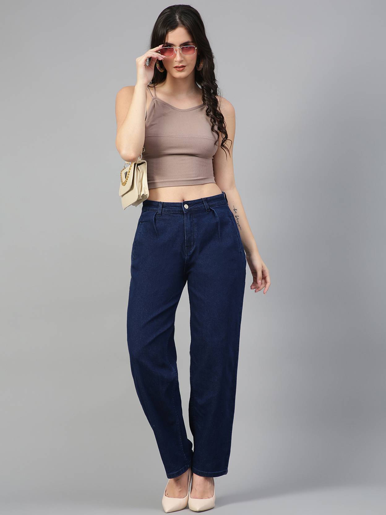 KOTTY Women Regular Mid Rise Dark Blue Jeans