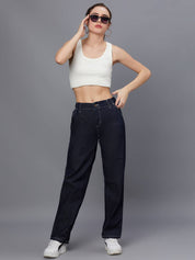 KOTTY Women Regular Mid Rise Dark Blue Jeans
