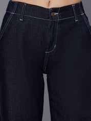 KOTTY Women Regular Mid Rise Dark Blue Jeans