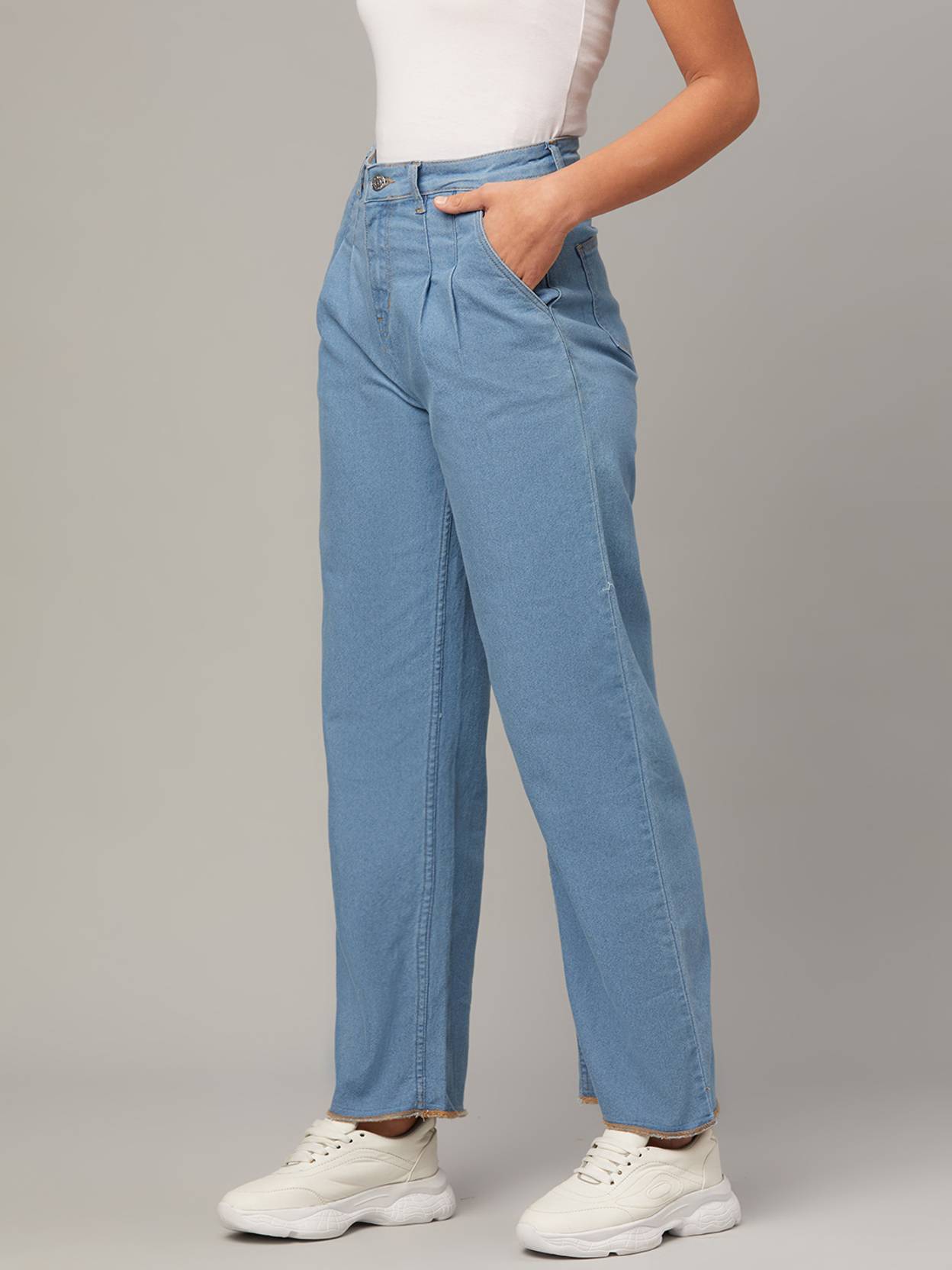 KOTTY Women Regular Mid Rise Light Blue Jeans