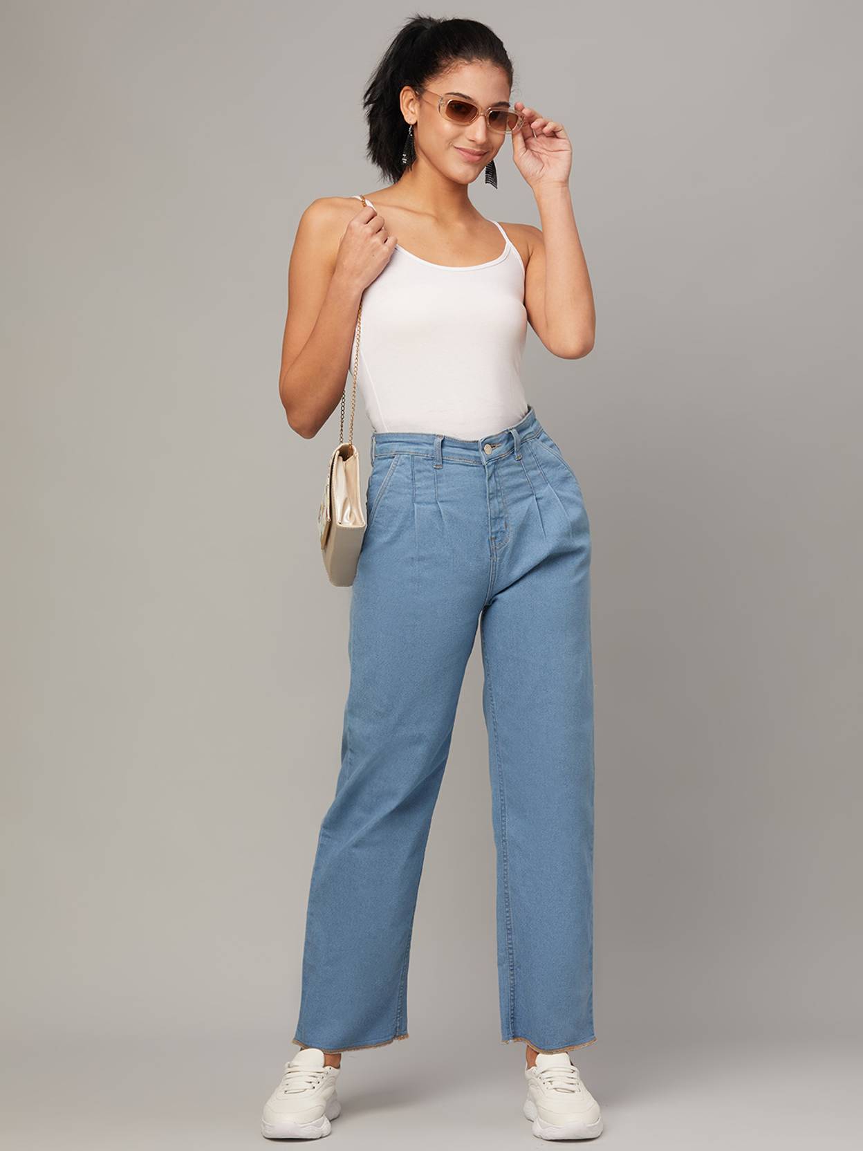 KOTTY Women Regular Mid Rise Light Blue Jeans