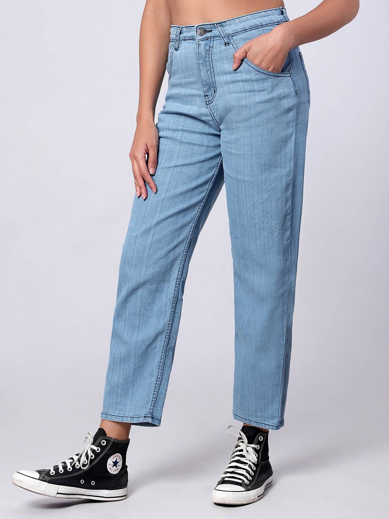 KOTTY Women Regular Mid Rise Light Blue Jeans