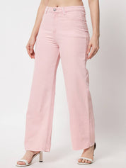 Women Regular Mid Rise Pink Jeans