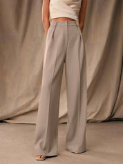 KOTTY  Women Relaxed Beige Viscose Rayon Trousers