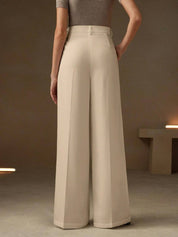 KOTTY  Women Relaxed Beige Viscose Rayon Trousers