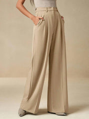 KOTTY  Women Relaxed Beige Viscose Rayon Trousers
