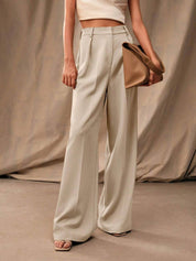 KOTTY  Women Relaxed Beige Viscose Rayon Trousers