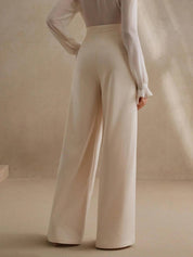 KOTTY  Women Relaxed Beige Viscose Rayon Trousers