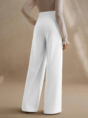 KOTTY  Women Relaxed White Viscose Rayon Trousers
