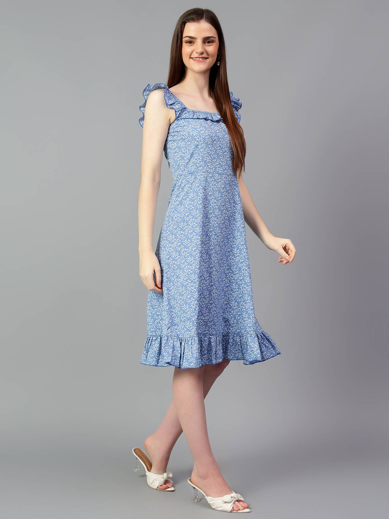 KOTTY Women Ruffled Multicolor Knee Length Dress