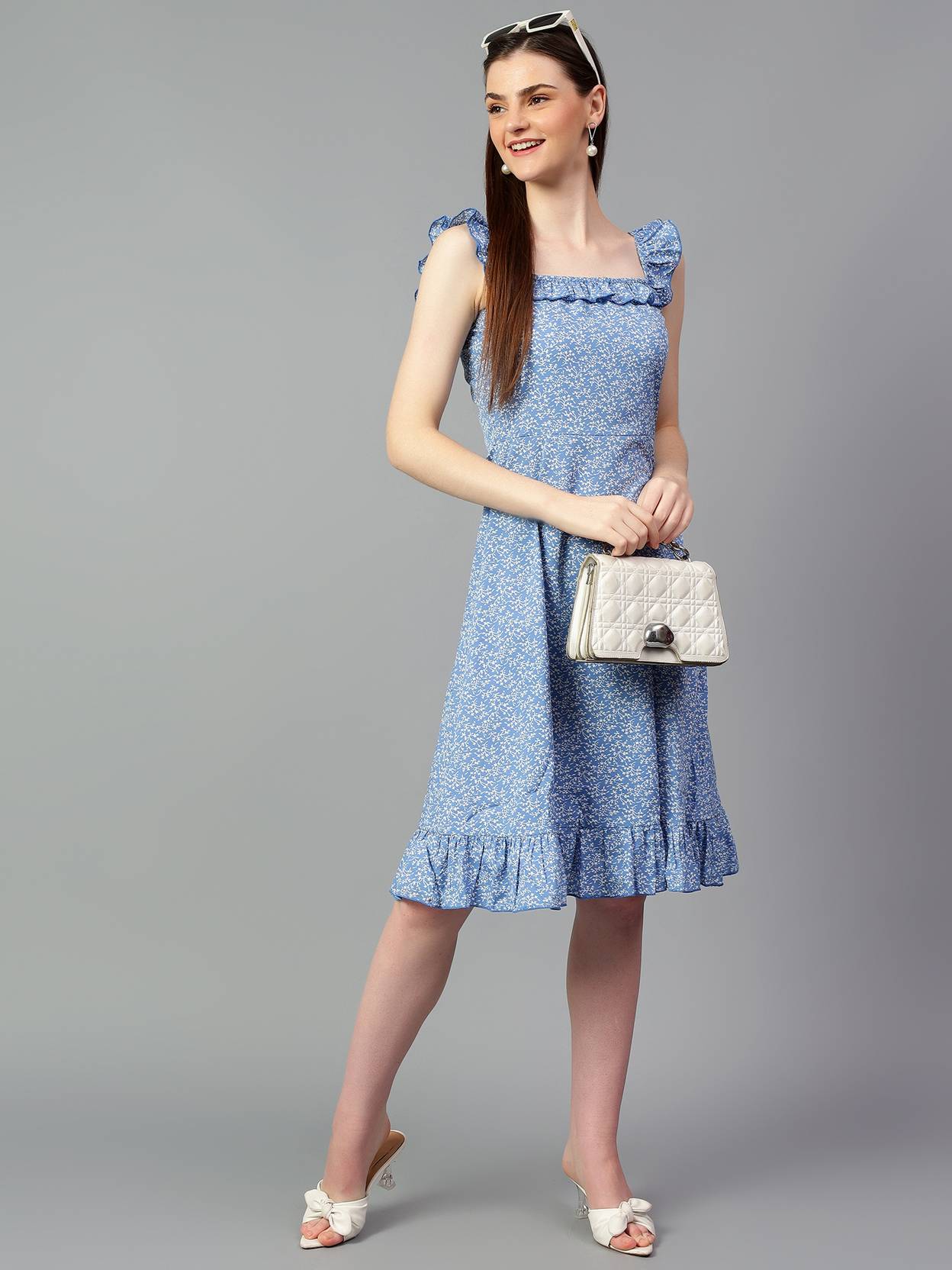 KOTTY Women Ruffled Multicolor Knee Length Dress