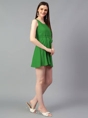 KOTTY Women Skater Green Above Knee/Mid Thigh Length Dress