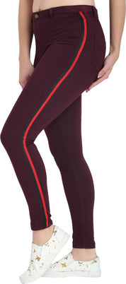 KOTTY  Women Skinny High Rise Maroon Jeans