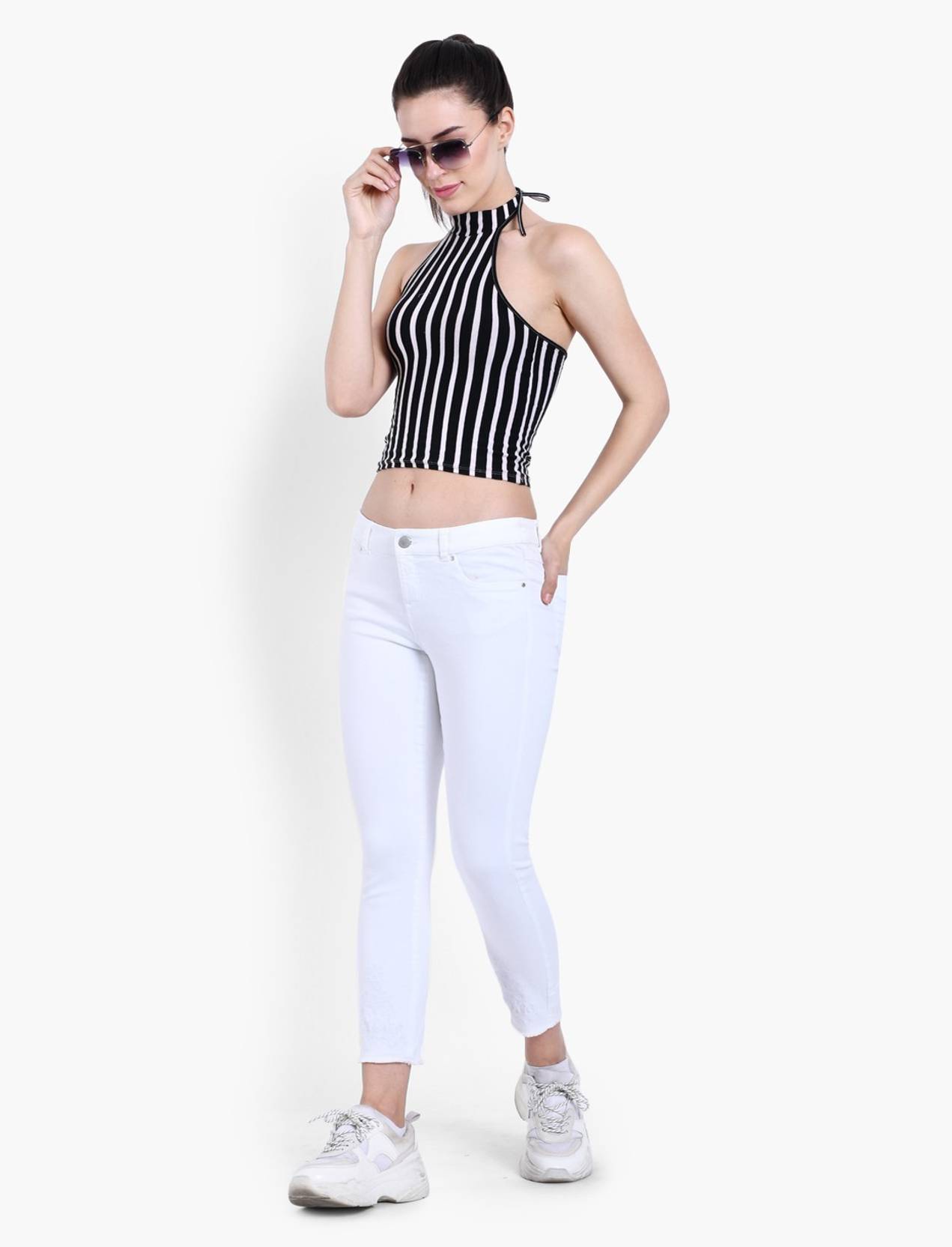 KOTTY  Women Skinny High Rise White Jeans