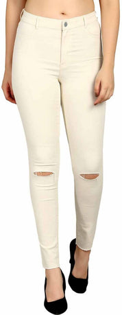 KOTTY  Women Skinny Mid Rise Beige Jeans