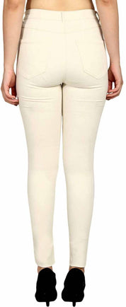 KOTTY  Women Skinny Mid Rise Beige Jeans