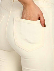 KOTTY  Women Skinny Mid Rise Beige Jeans
