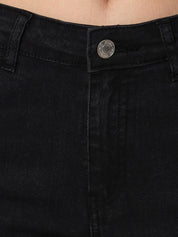 KOTTY Women Slim Mid Rise Black Jeans