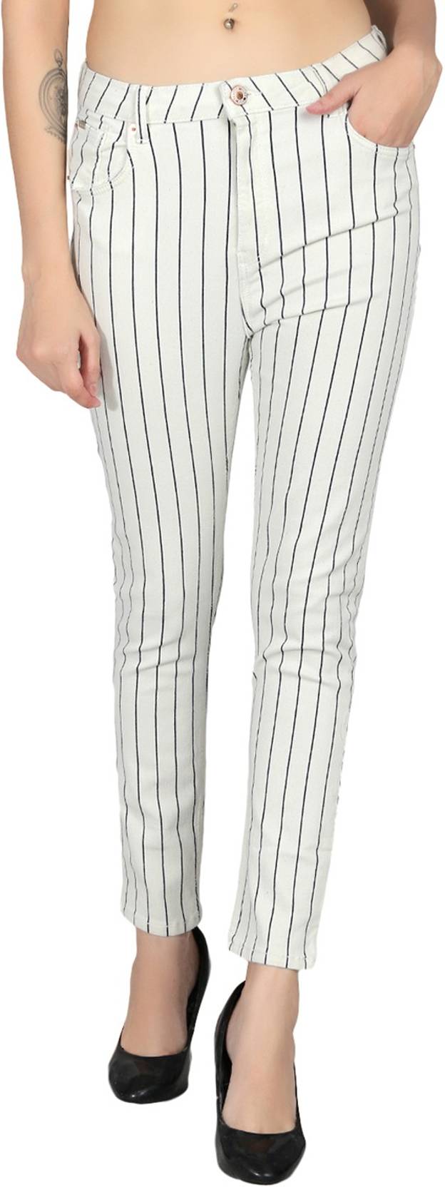 KOTTY  Women Slim Mid Rise White Jeans