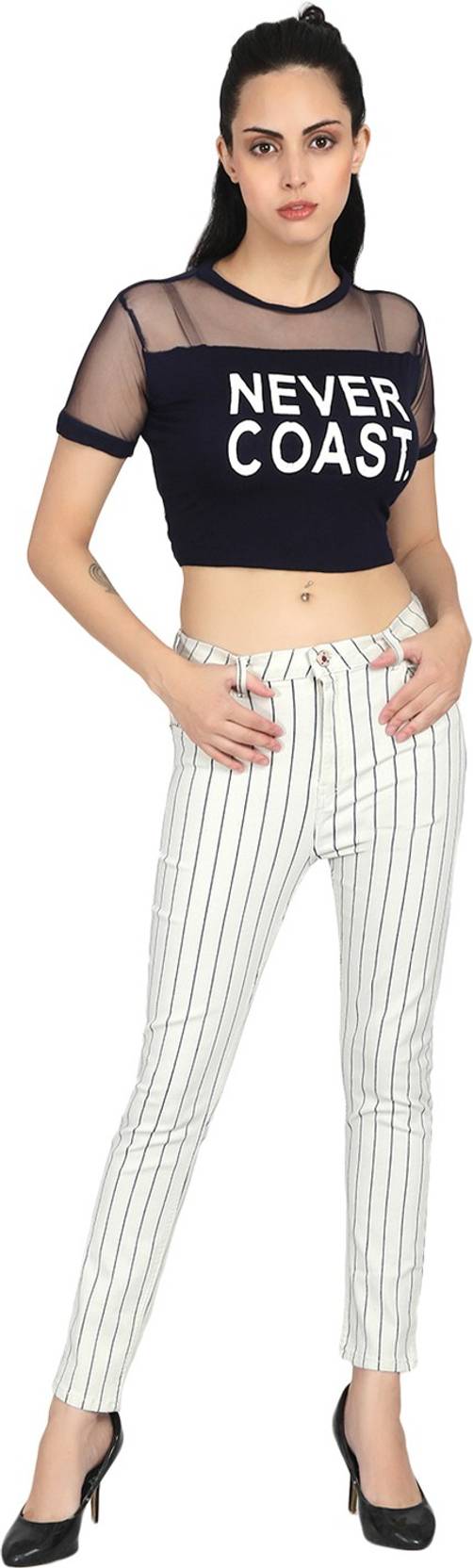 KOTTY  Women Slim Mid Rise White Jeans