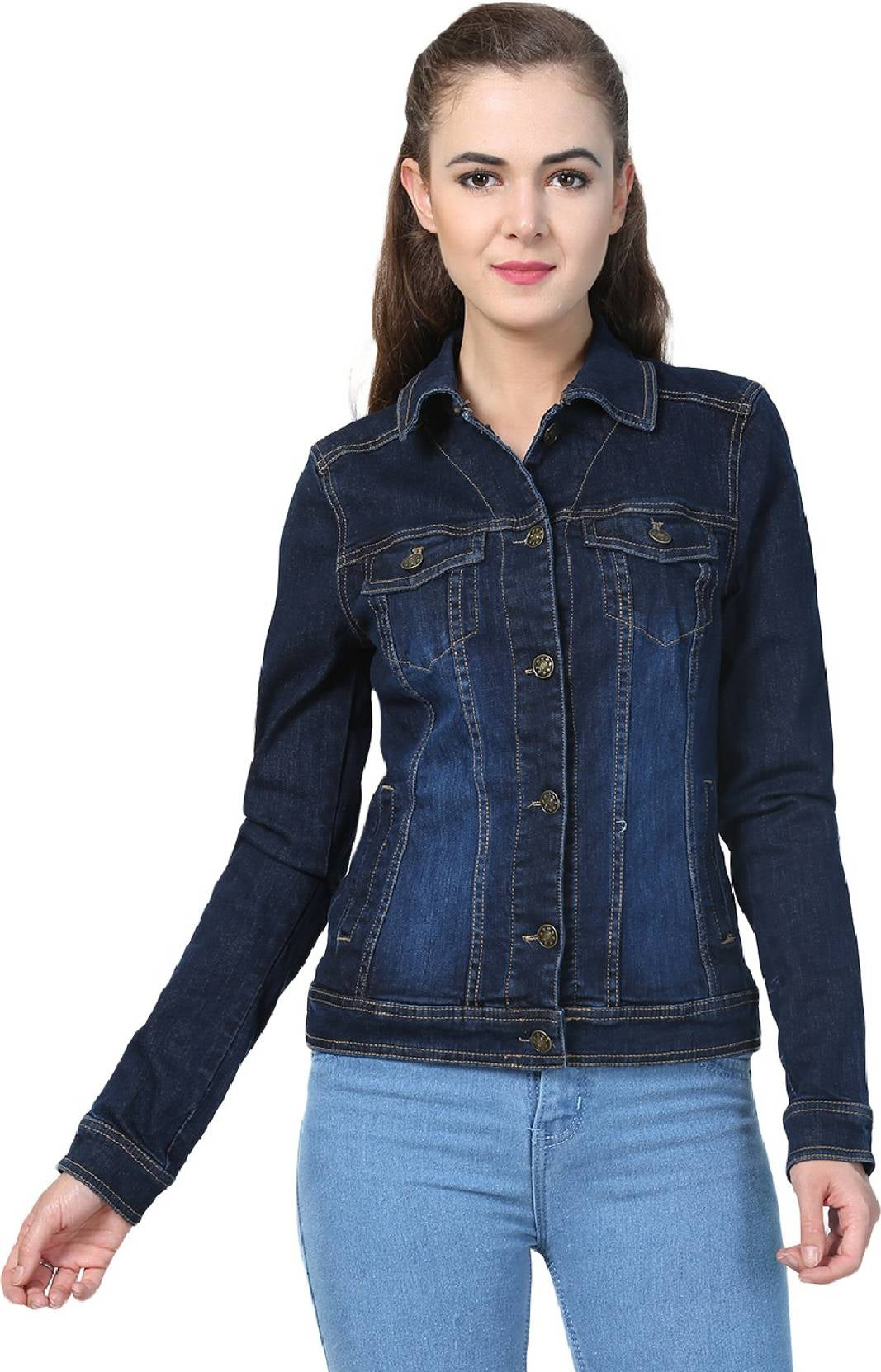 KOTTY Women Solid Denim Casual Jacket