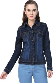 KOTTY Women Solid Denim Casual Jacket