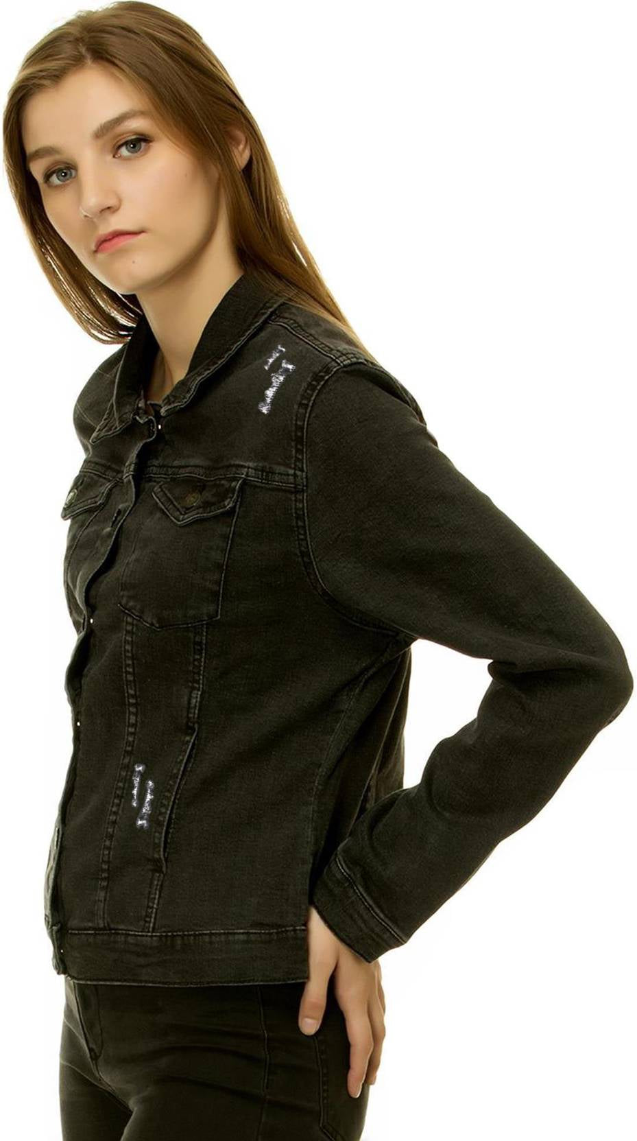 KOTTY Women Solid Denim Casual Jacket