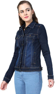 KOTTY Women Solid Denim Casual Jacket