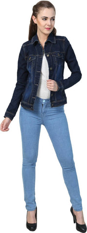 KOTTY Women Solid Denim Casual Jacket