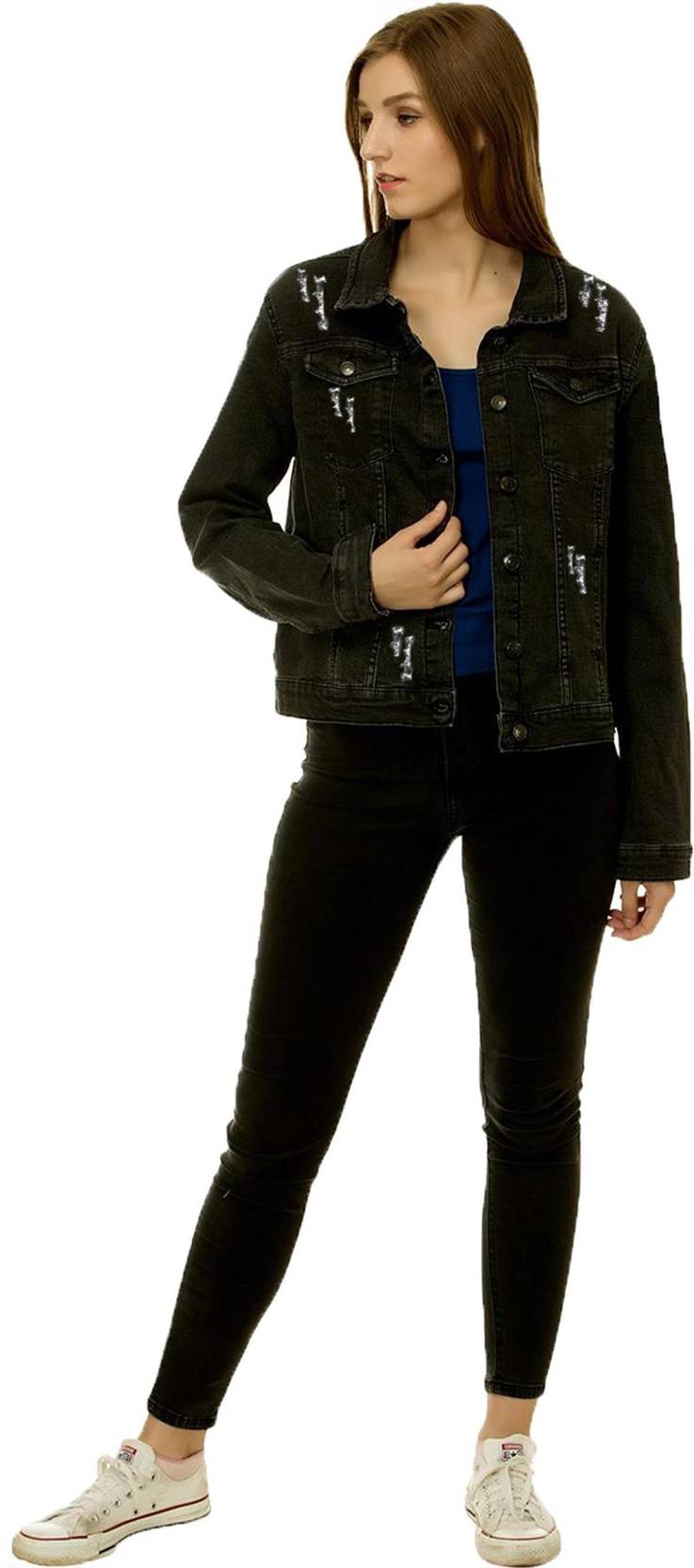 KOTTY Women Solid Denim Casual Jacket
