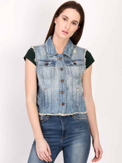 KOTTY Women Solid Denim Jacket
