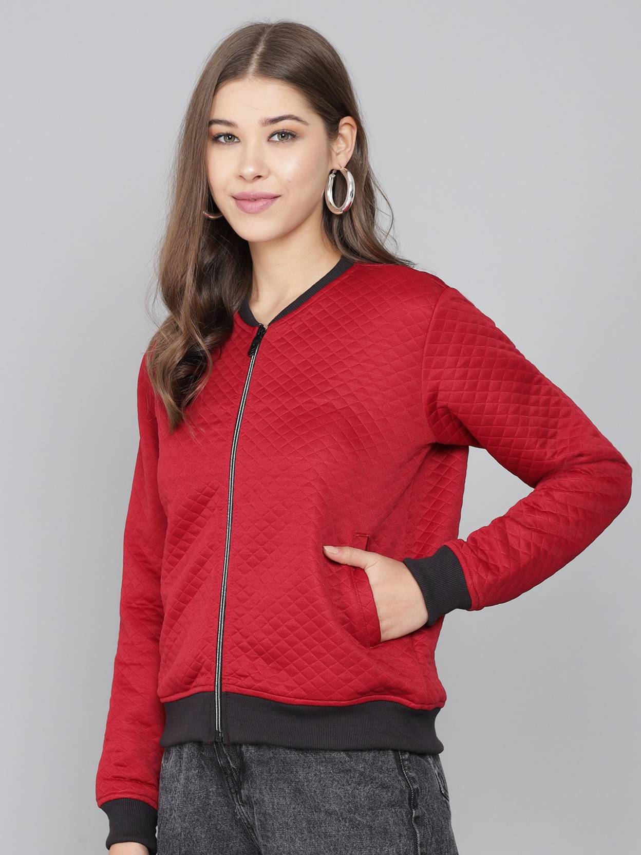 KOTTY Women Solid Quilted Jacket