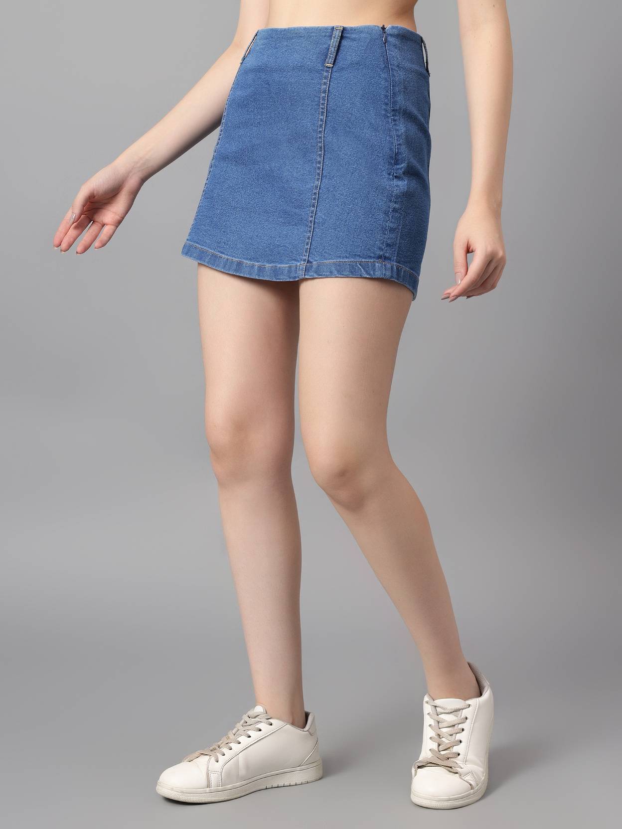 KOTTY Women Solid Regular Blue Skirt