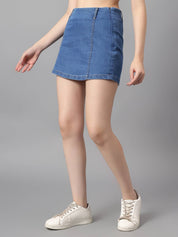 KOTTY Women Solid Regular Blue Skirt