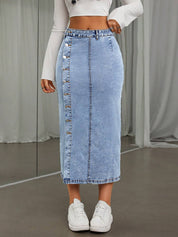KOTYT Women Solid Regular Blue Skirt